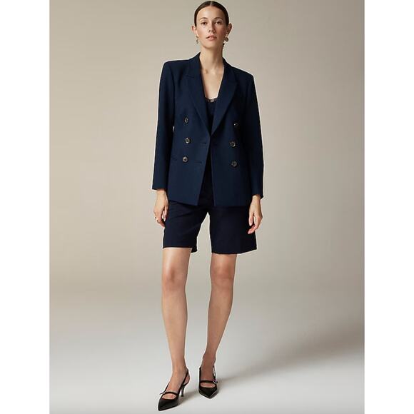 J.Crew Double Breasted Blazer Jacket Four Season Stretch Womens Navy US 20 NWT - Picture 3 of 16